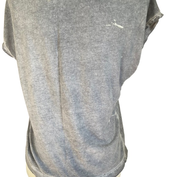 Women's distressed Ralph Lauren grey sleeveless shirt with, white red logo front - Picture 6 of 8